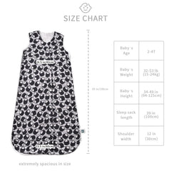 TADO MUSLIN sleep sack two-way zipper bottom open demonstrates easy night-time diaper checks.