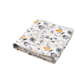 TADO MUSLIN swaddle blanket car-design shown for secure swaddling and stroller shade.