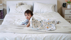 TADO MUSLIN swaddle blanket star-moon-design brings soft texture for comfortable lounging and feeding covers.