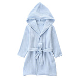 TADO MUSLIN Toddler Bathrobe blue hooded design for cozy bath time