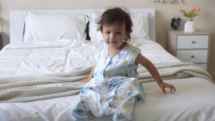 TADO MUSLIN sleep sack back view highlighting roomy fit for growth.