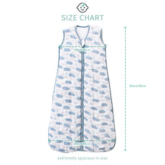 TADO MUSLIN zipper-detail sleep sack simplifies dressing and diaper changes