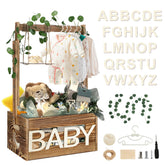 TAEYONK wooden baby shower crate closet brown with spacious storage for clothes and gifts