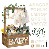 TAEYONK wooden baby shower crate closeup showcases durable construction for long-lasting nursery storage.