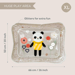 Taf Toys Panda Bloom Water Mat floating toys close-up showing sensory engagement