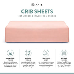 Tafts bamboo crib sheet emphasizes deep-pocket durability for everyday night use.