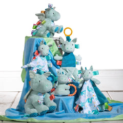 Taggies Drax Dragon portable toy in stroller for on-the-go engagement
