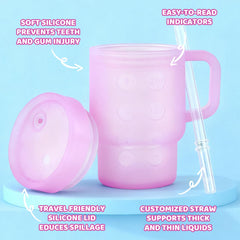 TAKYIT kids tumbler close-up of soft sip straw enables gentle, controlled sipping.