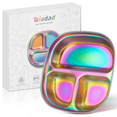 Taladad stainless-steel kids plates with three compartments for balanced meals
