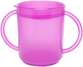 TalkTools recessed lid cup with handles purple main shot demonstrates easy-grip self-feeding potential.
