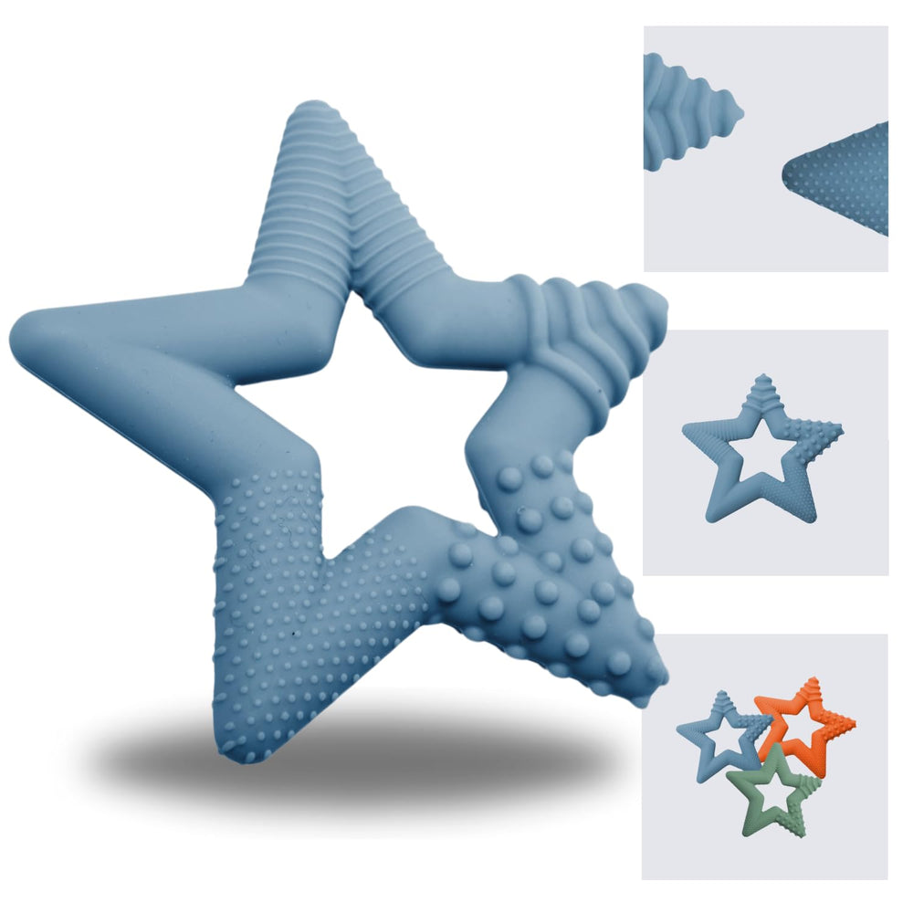 TalkTools Sensory Teeny Teether Star Ocean packaging shows safe design with FDA compliance