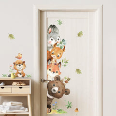 Tanlaby bear-fox-rabbit wall decal adds playful charm to kids’ rooms.
