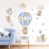 Tanlaby blue hot air balloon wall stickers brighten nurseries with whimsical scenes.