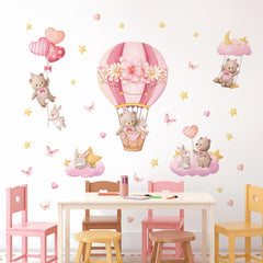 Tanlaby cartoon rabbit wall decal creates a friendly focal point.