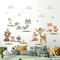 Tanlaby jungle animals wall-art-collection creates a vibrant focal wall for nurseries and classrooms.