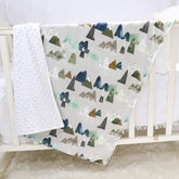 TANOFAR Baby Blanket adventure mountains close-up shows soft, cozy texture for naps.
