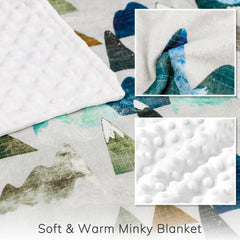 TANOFAR Baby Blanket in crib layout demonstrates versatile use for nursery and stroller.
