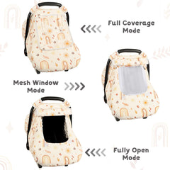 TANOFAR car seat cover shows easy Velcro install on a stroller or car seat.