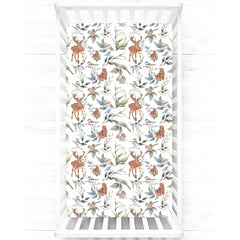 TANOFAR crib sheets Leaf Animal close-up highlights soft, breathable fabric.