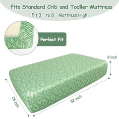 TANOFAR crib sheets stretch-fit on standard mattress for easy setup
