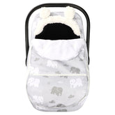 TANOFAR elephant carseat cover showcases winter warmth for your baby.