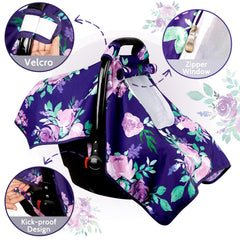 Tanofar infant minky carrier cover offers breathable, cozy enclosure.