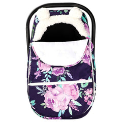 Tanofar winter carseat cover purple keeps baby warm during cold car trips.