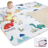 Tanoshii baby play mat inside a 50x50 playpen, providing a roomy, safe exploration space.