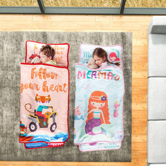 TANOSHII Mermaid nap mat rolled for travel and storage