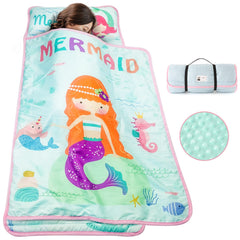 TANOSHII Mermaid nap mat spread flat for daycare naptime