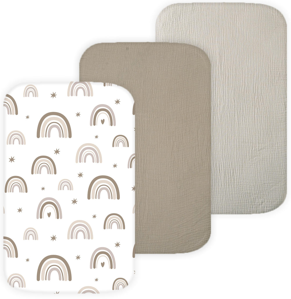 Tansy Panda bassinet sheet with soft muslin texture for gentle sleep