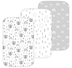 TansyPanda bassinet sheets with snug elastic-edge fit.