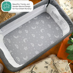 TansyPanda bassinet sheets folded closeup showing soft breathable fabric for baby comfort