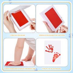 TaoBary baby footprint inkpad demonstrates space for feet prints.