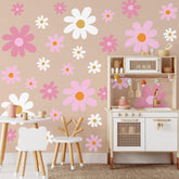 Taobary daisy wall decal pink flowers brighten nursery walls for playful ambiance