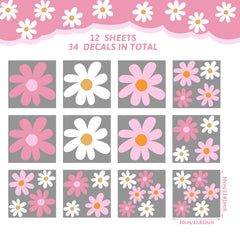 Taobary daisy wall decal pink flowers adds soft charm to bedroom decor