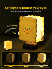 Tarinks Biscuit Night Light printed face offers friendly glow for kids.