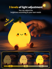 Tarinks Fruit Night Light Eggplant safe squishy silicone lamp for soothing nights