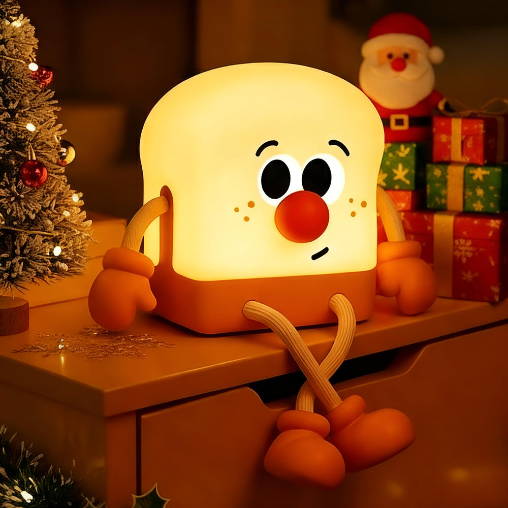 Tarinks Toast Night Light glows warmly for cozy Christmas bedroom ambiance