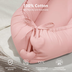 TARJODGY baby lounger with 360 wrap bumper provides secure, cozy enclosure for baby.