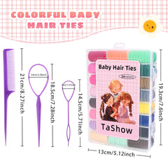 TaShow 24-colors toddler hair ties array showcases versatile styling options for daily looks.
