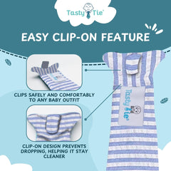 Tasty Tie teething tie organic cotton GOTS fabric for soft skin contact