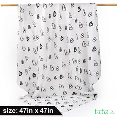 TATA AMG muslin blanket pattern display showcasing gender-neutral designs for versatile use.