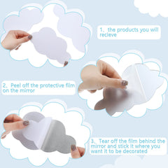 Tatuo cloud mirror wall decor 28x18cm creates whimsical focal point in bedrooms and playrooms.