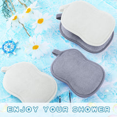 Tatuo bath sponge features a hanging loop for easy drying and storage.