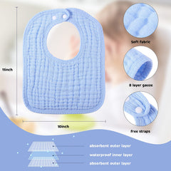 Tatuo baby muslin bib closeup shows soft fabric gentle on delicate skin.