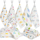 Tatuo burp cloths floral pattern closeup showing soft absorbent muslin for baby care