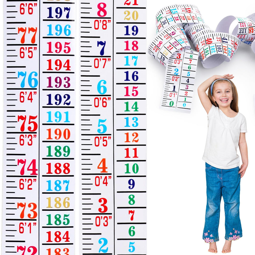 Tatuo growth chart height ruler shows 0-213 cm scale for quick measurements.