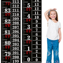 Tatuo Growth Chart wall labels front view shows clear metric and imperial scales for easy height tracking.