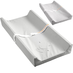 tauuio vegan leather changing pad top view demonstrates waterproof surface for quick wipe-down and hygienic use.
